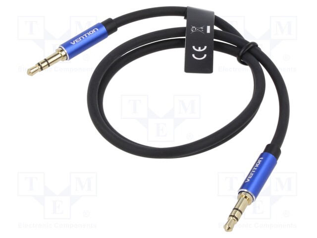 Cable; Jack 3.5mm 3pin plug,both sides; 1m; Plating: gold-plated