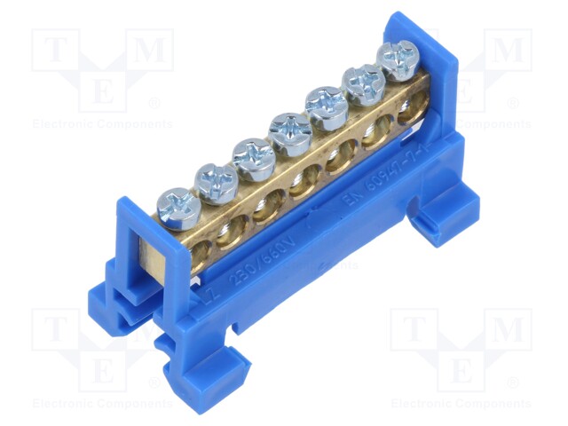 Connector: terminal block; 16mm2; ways: 1; terminals: 7; blue; TS35