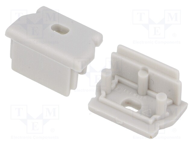 Cap for LED profiles; grey; ABS; Application: UNI12; V: with hole