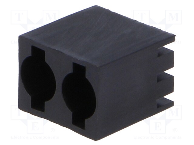 LED housing; 3mm; polyamide; angular; 3 PIN; black; UL94V-2