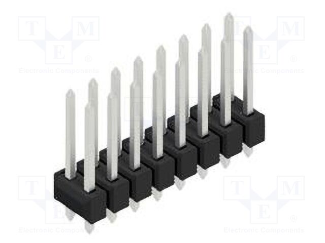 Connector: pin strips; pin header; male; PIN: 16; 2.54mm; THT; 2x8