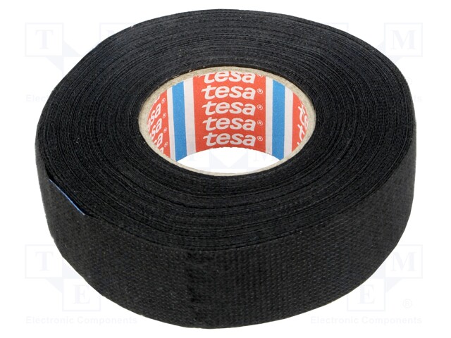 Fabric tape; PET wool; W: 25mm; L: 15m; black