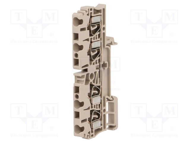 Splice terminal: rail; 2.5mm2; ways: 1; terminals: 4; beige; wemid