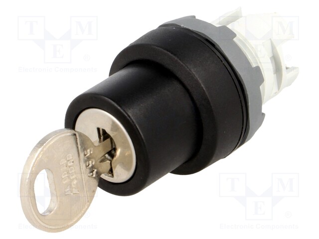 Switch: rotary with key; Stabl.pos: 3; 22mm; black; Illumin: none