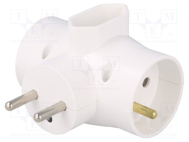 Connector: AC supply; splitter; Layout: 2P,2P+PE; white