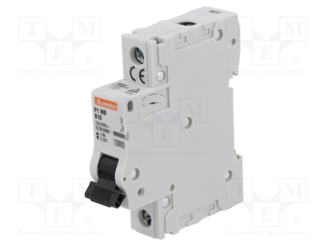 Circuit breaker; 230VAC; Inom: 16A; Poles: 1; Charact: B; 10kA; IP20