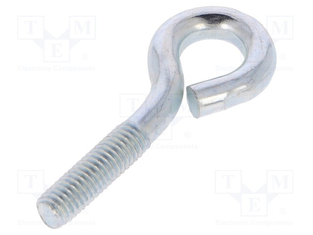 Hook; ring; steel; zinc; Thread len: 21mm; Overall len: 50mm