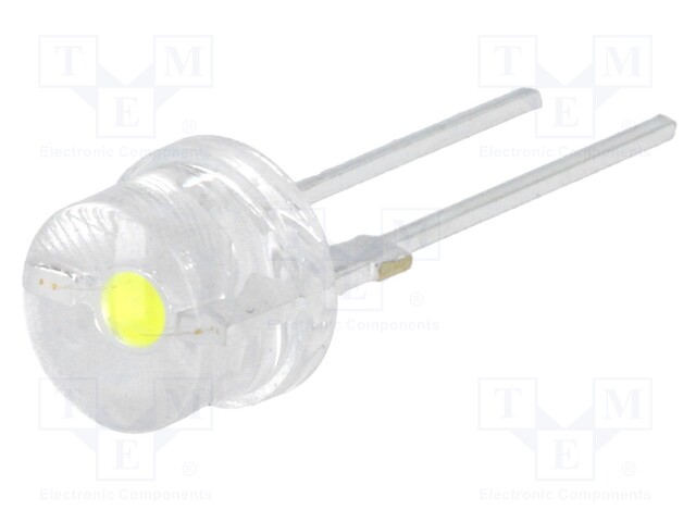 LED; 8mm; white cold; 140°; Front: convex; Pitch: 5.16mm; 40÷50lm