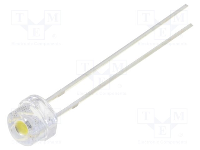 LED; 4.8mm; white cold; 20(typ)lm; 120°; Front: convex; 2.9÷3.6V