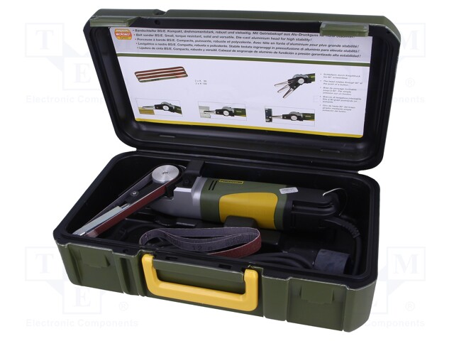 Belt sander; Power supply: 230VAC 50/60Hz; 225÷450rpm; 80W