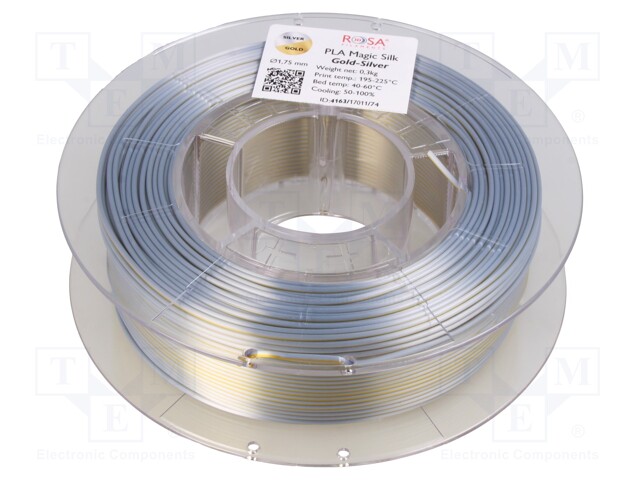 Filament: PLA Magic Silk; 1.75mm; gold-sliver; 195÷225°C; 300g