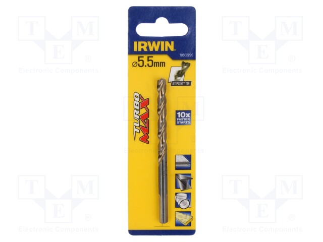 Drill bit; for metal; Ø: 5.5mm; L: 93mm; Working part len: 93mm