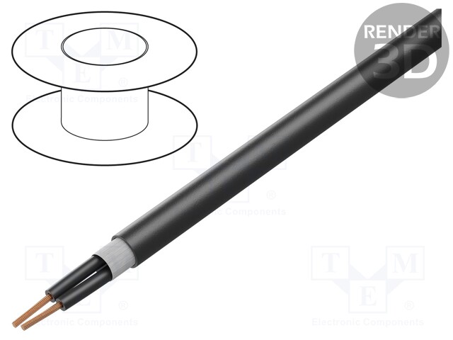 Wire: control cable; ÖLFLEX® FD 891 P; 2x2.5mm2; PUR; black; Cu