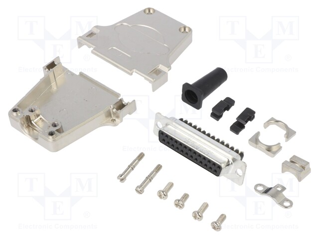 D-Sub; PIN: 25; female; shielded,with strain relief; straight