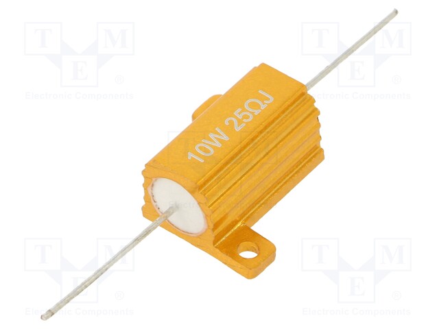 Resistor: wire-wound; with heatsink; 25Ω; 10W; ±5%; 50ppm/°C