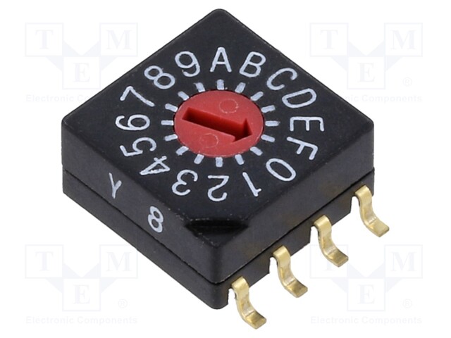 Encoding switch; Pos: 16; SMD; 100mΩ; DC load @R: 0.03A/15VDC