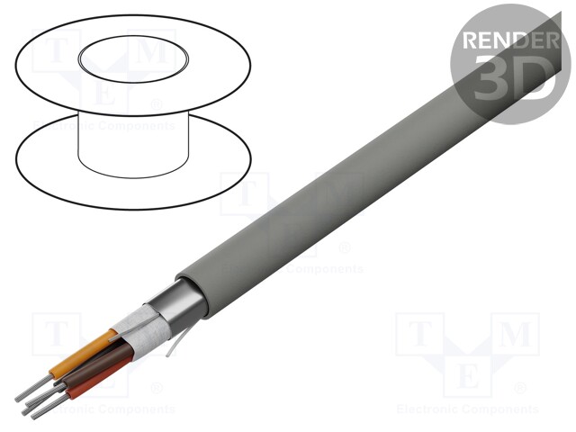 Wire; EcoCable Mini; 4x26AWG; Al-PET foil; MPPE; dark grey; 300V