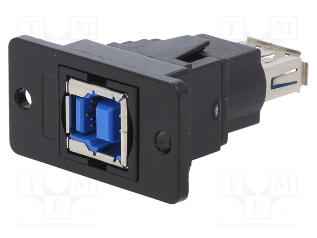 Adapter; USB A socket,USB B socket; SLIM; USB 3.0; gold-plated