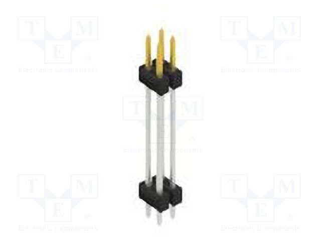 Connector: pin strips; pin header; male; PIN: 4; 2.54mm; THT; 2x2