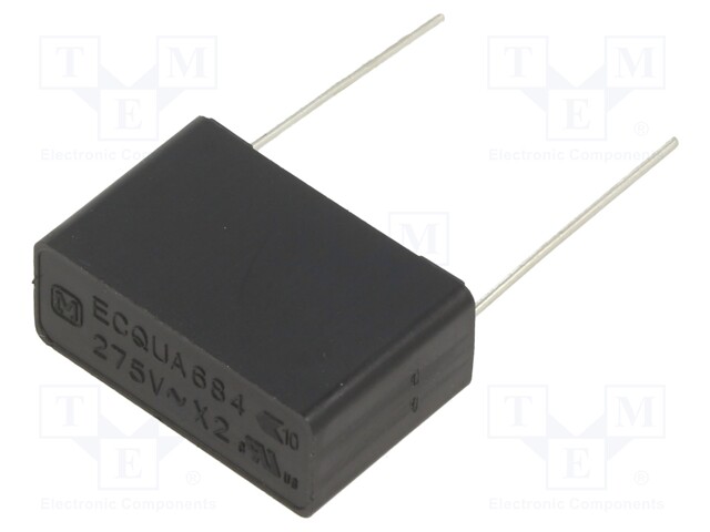 Safety Capacitor, 0.68 µF, X2, ECQUA Series, 275 V, Metallized PP