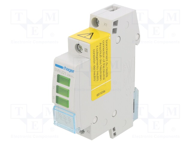 Module: voltage indicator; 230VAC; IP20; DIN; Colour: green