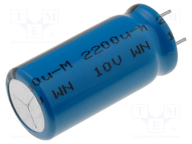 Electrolytic Capacitor, 2200 µF, 10 V, 136 RVI Series, ± 20%, Radial Leaded, 8000 hours @ 105°C