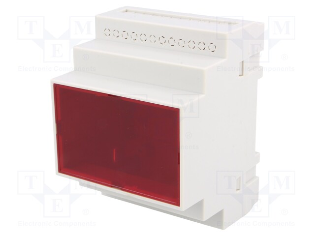 Enclosure: for DIN rail mounting; Y: 90mm; X: 70mm; Z: 65mm; grey