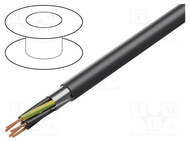 Wire; POWER 1000-YFR-OS; 12G1mm2; stranded; Cu; PVC; black; Class: 5