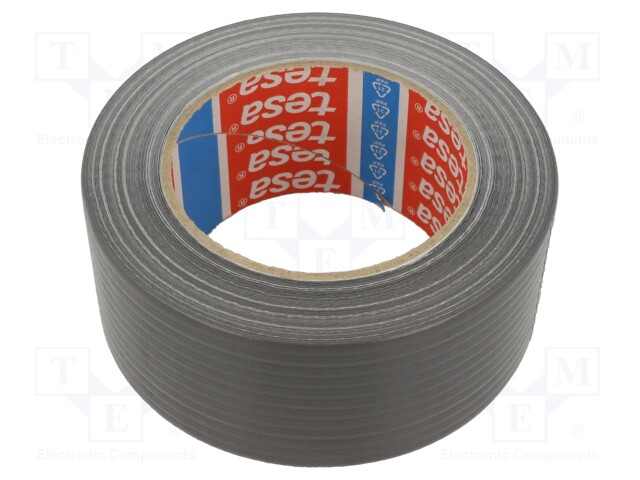Tape: duct; W: 50mm; L: 50m; Thk: 150um; grey; synthetic rubber; 20%