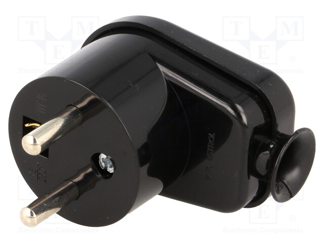 Connector: AC supply; plug; Layout: 2P+PE; black; 230VAC; 16A; PIN: 3