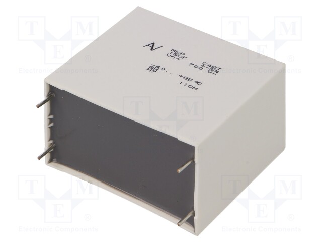 Capacitor: polypropylene; 15uF; ESR: 2.1mΩ; C4AT; THT; ±5%; -40÷85°C