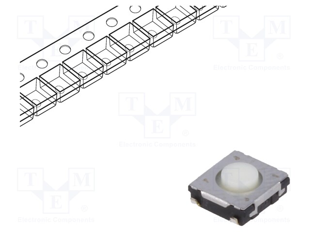Microswitch TACT; SPST; Pos: 2; 0.02A/15VDC; SMT; none; 3.5N; 2.5mm