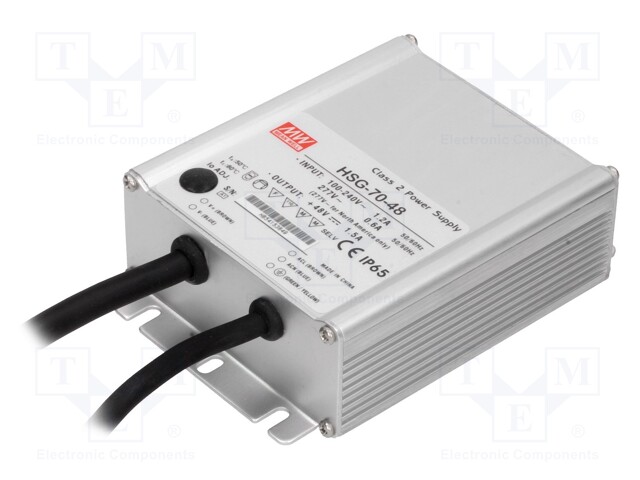 Power supply: switched-mode; LED; 72W; 48VDC; 0.9÷1.5A; 90÷305VAC