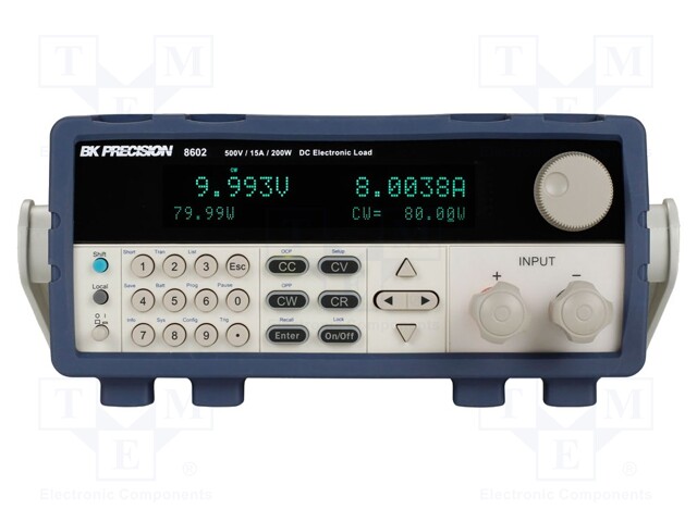 Programmable electronic load DC; 0÷500V; 0÷15A; 200W; 4.5kg