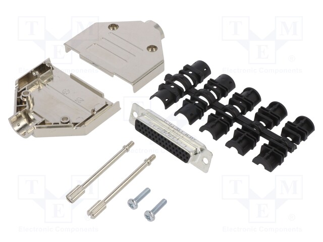 D-Sub HD; PIN: 44; female; shielded,metalized; straight; soldering