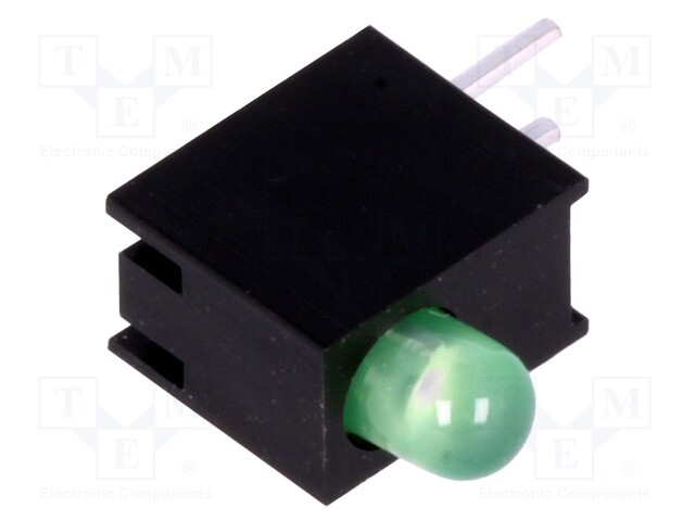 LED; in housing; green; 3mm; No.of diodes: 1; 20mA; 80°; 1.6÷2.6V