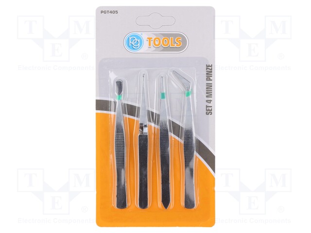 Kit: tweezers; for precision works; 4pcs.