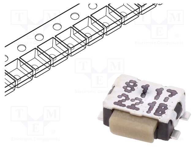 Microswitch TACT; SPST-NO; Pos: 2; 0.05A/32VDC; SMT; none; 2N; IP40