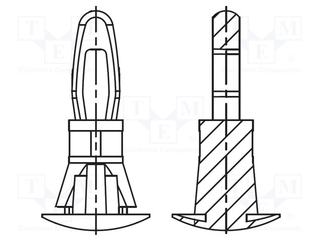 Assembly stud; polyamide 66; L: 7.9mm; latch/latch; UL94V-2