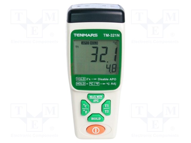 Meter: temperature; LCD 4 digits (9999); Sampling: 1x/s