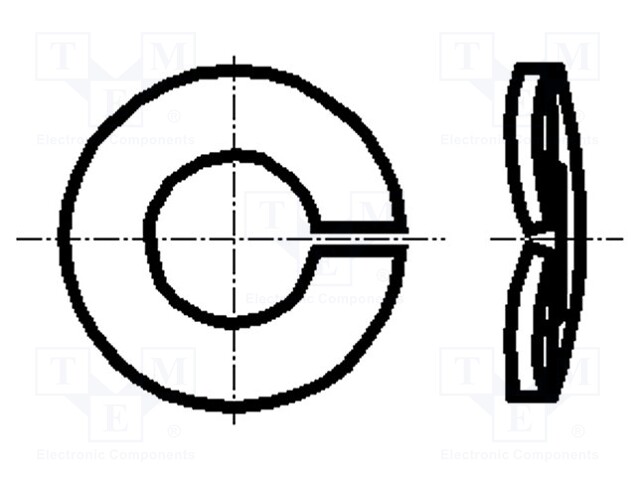 Washer; spring; M10; D=18.1mm; h=2.85mm; steel; Plating: zinc