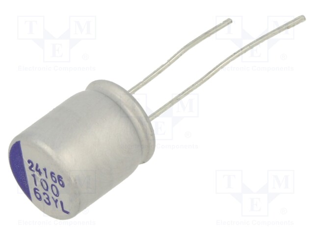 Capacitor: hybrid; THT; -55÷125°C; Body dim: Ø10x12mm; 100uF; 63VDC