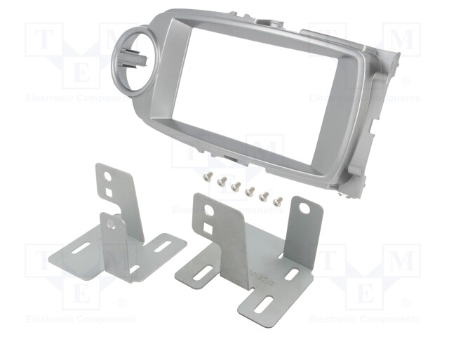 Radio mounting frame; Toyota; 2 DIN; silver