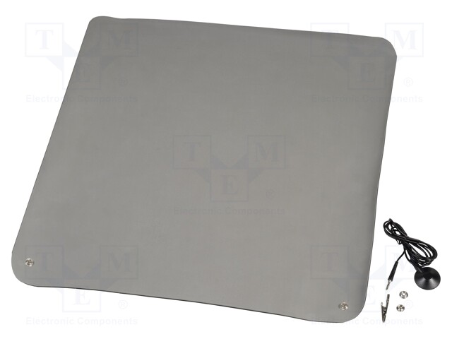 Bench mat; ESD; Dim: 600x600mm; D: 2mm; grey (bright)