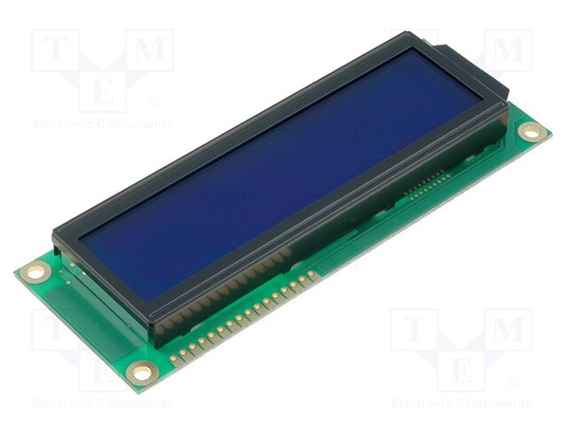 Display: LCD; alphanumeric; STN Negative; 16x2; blue; LED; PIN: 16