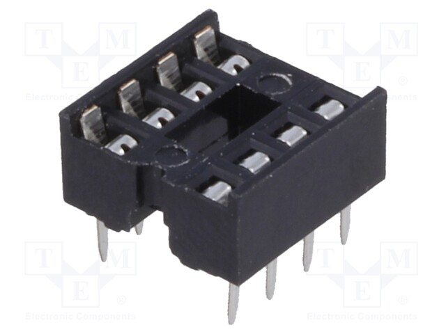 Socket: DIP; PIN: 8; 7.62mm; THT; Pitch: 2.54mm; -40÷105°C