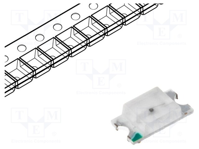 LED; SMD; 1206; yellow green; 20÷45mcd; 3.2x1.6x0.8mm; 120°; 20mA