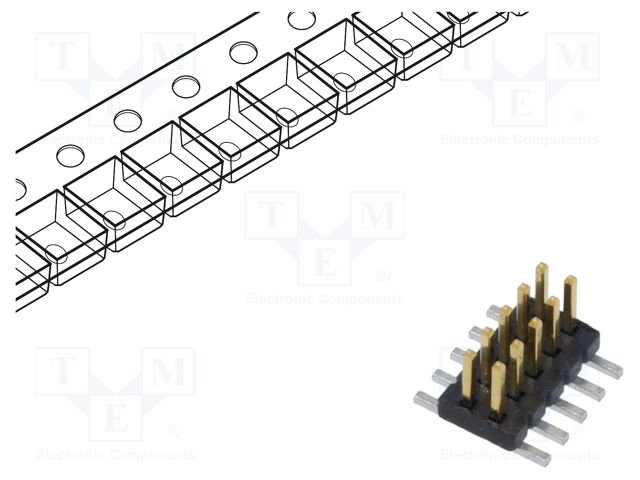 Connector: pin strips; male; PIN: 10; 1.27mm; gold-plated; SMT; reel