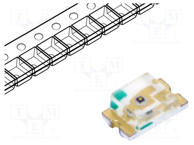 LED; SMD; 0805; yellow; 18÷180mcd; 2x1.25x0.8mm; 130°; 1.6÷2.4V