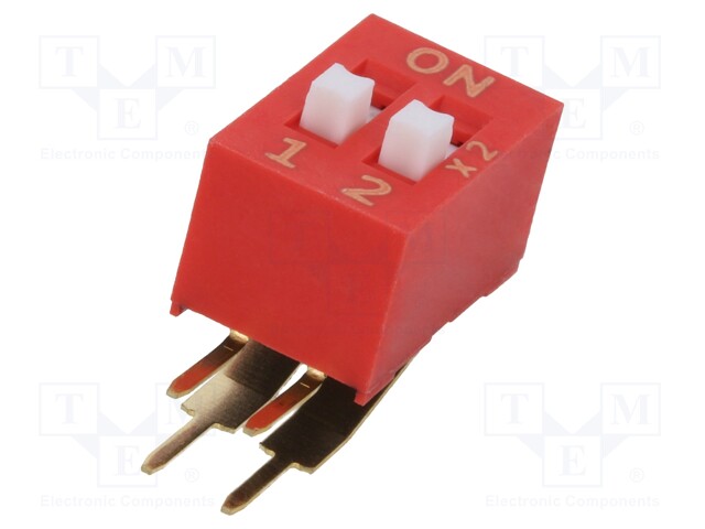 Switch: DIP-SWITCH; OFF-ON; 0.1A/50VDC; Pos: 2; -20÷85°C; THT; KAS